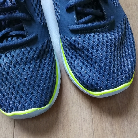 Skechers Flex Advantage Sneakers Navy with Neon Orange and Yellow MEN 6.5/ W 8.5 - Picture 6 of 13